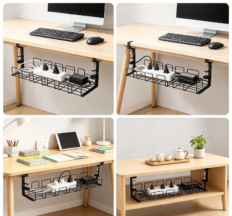 DeskRail Clamp-On Cable Management Tray