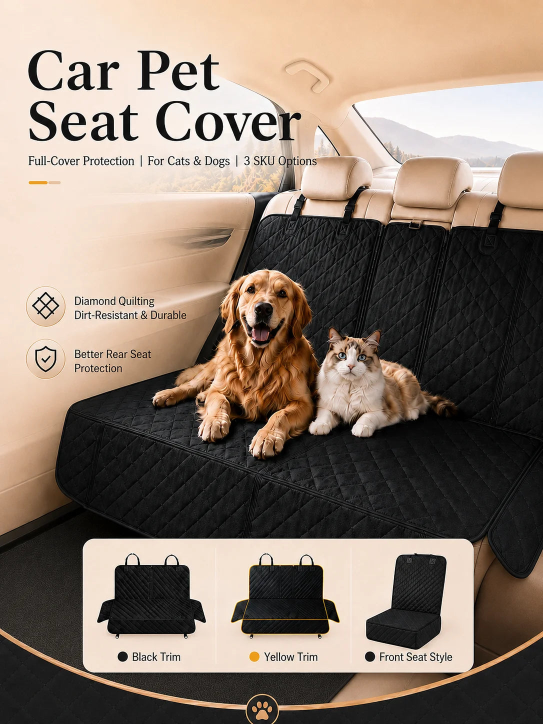 Waterproof Pet Car Seat Cover