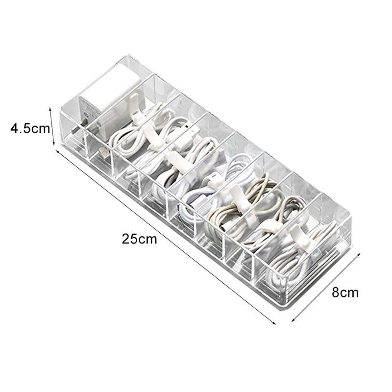 Dustproof Cable Organizer Box Desktop Cord & Charger Storage Hub