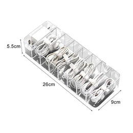 Dustproof Cable Organizer Box Desktop Cord & Charger Storage Hub