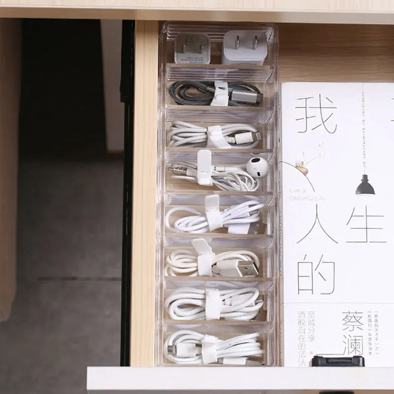 Dustproof Cable Organizer Box Desktop Cord & Charger Storage Hub