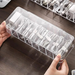 Dustproof Cable Organizer Box Desktop Cord & Charger Storage Hub