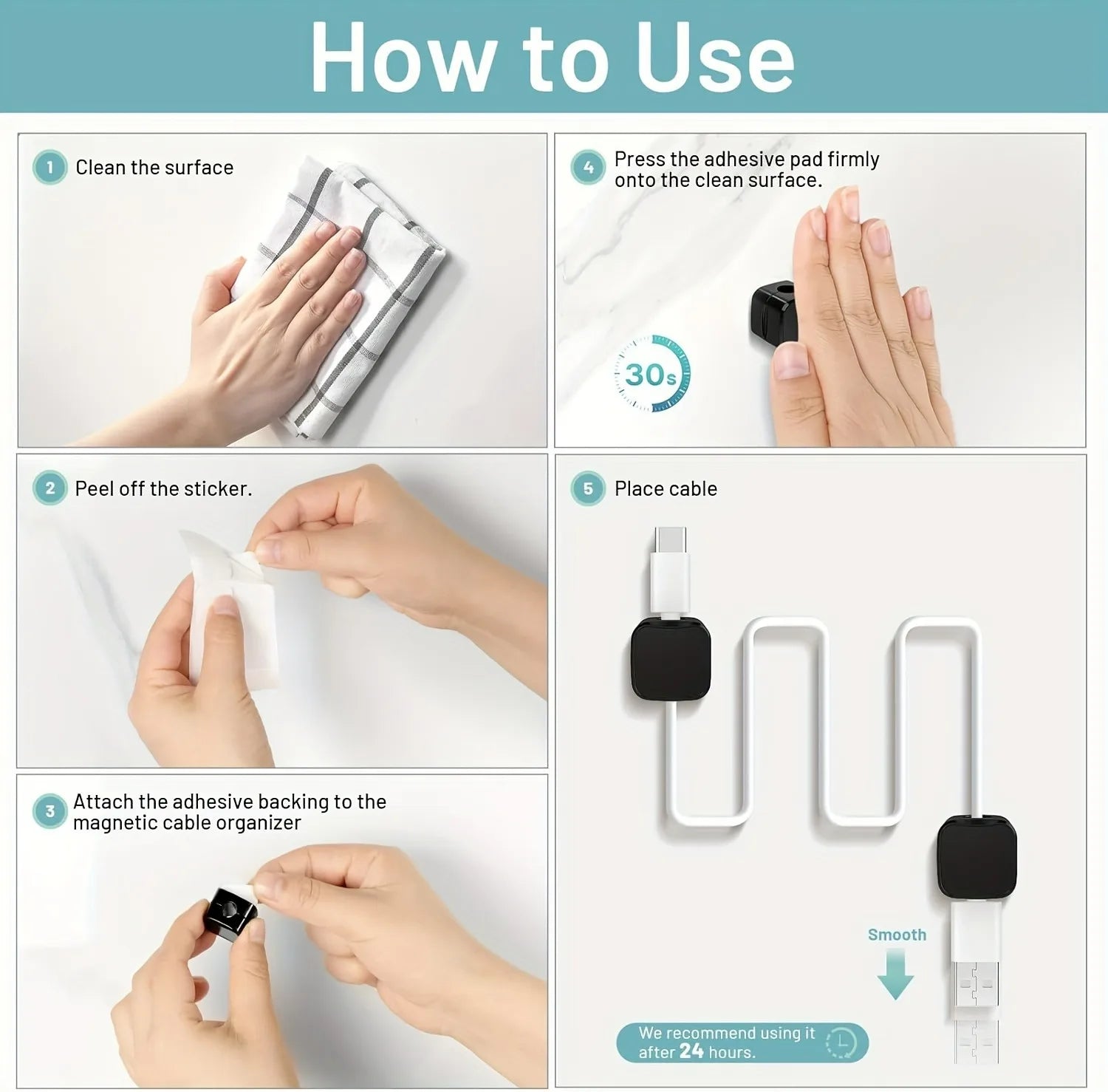 Magnetic Cable Organiser Clips
