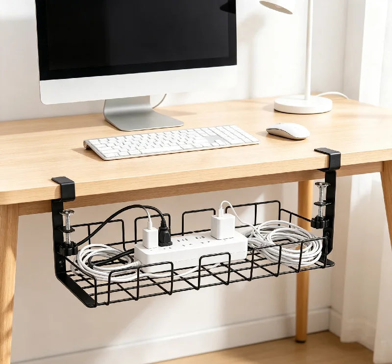 DeskRail Clamp-On Cable Management Tray